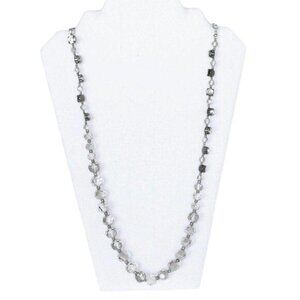 Ann Taylor Loft Opera Necklace Beaded Chaton Crystals